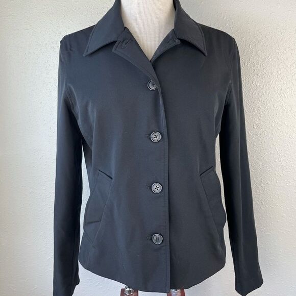 Isaac Mizrahi Black Stretch Jacket Size M EUC - Picture 1 of 6